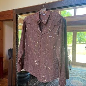Wrangler Brown Sequined Button Down